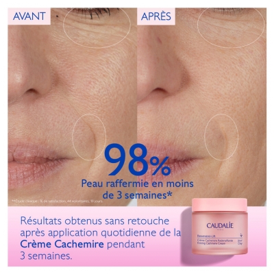 Caudalie Resveratrol [Lift] Crème Cachemire Redensifiante Anti-Rides Recharge 50 ml