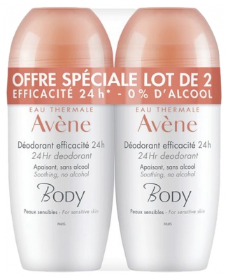 Avène Body Déodorant Efficacité 24H Peaux Sensibles 2 x 50 ml