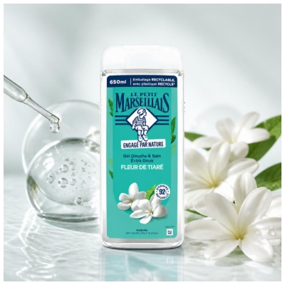 Le Petit Marseillais Gel Bain & Douche Extra Doux Fleur de Tiaré 650 ml
