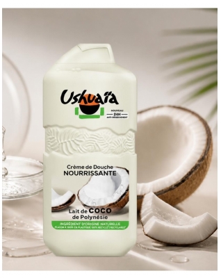 Ushuaïa Crème de Douche Nourrissante Lait de Coco de Polynésie 280 ml