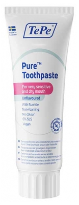 TePe Pure Dentifrice Non Aromatisé Bouche Sèche et Sensible 75 ml