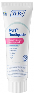 TePe Pure Dentifrice Non Aromatisé Bouche Sèche et Sensible 75 ml