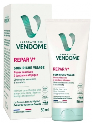 Laboratoires Vendôme Soin Riche Visage Peaux Réactives à Tendances Atopiques 50 ml