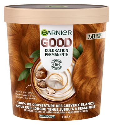Garnier Good Coloration Permanente et sans Ammoniaque 160 ML - Coloration : 7.43 Cuivré Épicé