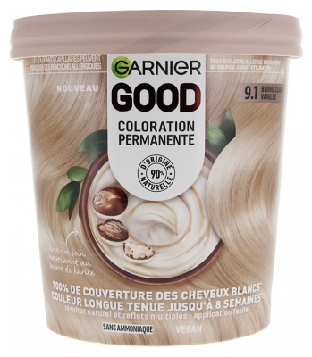 Garnier Good Coloration Permanente et sans Ammoniaque 160 ML - Coloration : 9.1 Blond Clair Vanille