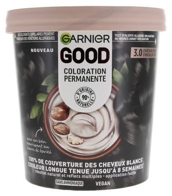 Garnier Good Coloration Permanente et sans Ammoniaque 160 ML - Coloration : 3.0 Châtain Foncé Chocolat Noir