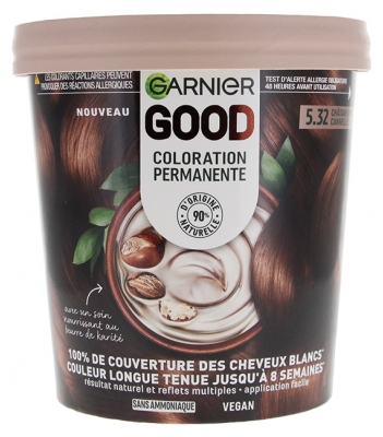 Garnier Good Coloration Permanente et sans Ammoniaque 160 ML - Coloration : 5.32 Châtain Doré Cannelle