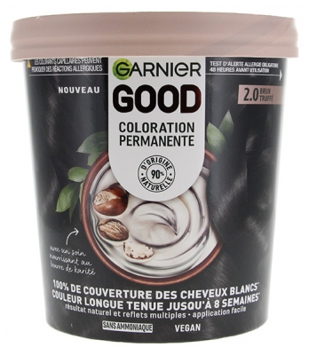 Garnier Good Coloration Permanente et sans Ammoniaque 160 ML - Coloration : 2.0 Brun Truffé