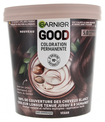 Garnier Good Coloration Permanente et sans Ammoniaque 160 ML - Coloration : 5.0 Châtain Clair Café