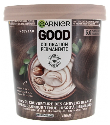 Garnier Good Coloration Permanente et sans Ammoniaque 160 ML - Coloration : 6.0 Châtain Très Clair Mocaccino