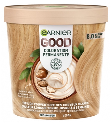 Garnier Good Coloration Permanente et sans Ammoniaque 160 ML - Coloration : 8.0 Blond Miel
