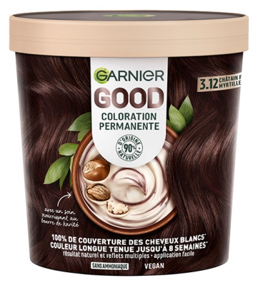 Garnier Good Coloration Permanente et sans Ammoniaque 160 ML - Coloration : 3.12 Châtain Foncé Myrtille