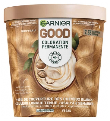 Garnier Good Coloration Permanente et sans Ammoniaque 160 ML - Coloration : 7.33 Blond Doré Caramel