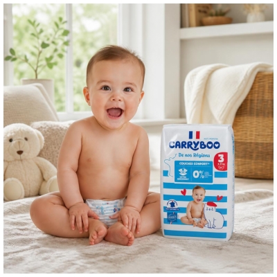 Carryboo De Nos Régions Couches Taille 3 (4-9 kg) 50 Unités