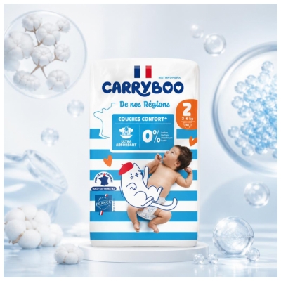 Carryboo De Nos Régions Couches Taille 2 (3-6 kg) 50 Unités