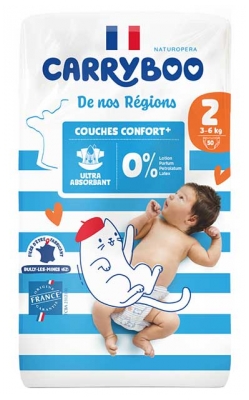 Carryboo De Nos Régions Couches Taille 2 (3-6 kg) 50 Unités
