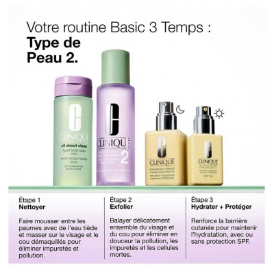 Clinique Basic 3 Temps Lotion Exfoliante Peaux Sèches à Mixtes Recharge 200 ml