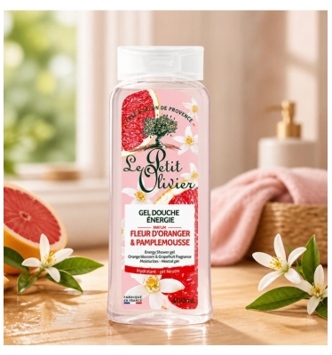 Le Petit Olivier Gel Douche Énergie Pamplemousse & Fleur d’Oranger 400 ml