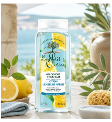 Le Petit Olivier Gel Douche Fraîcheur Embruns Marins & Citron 400 ml