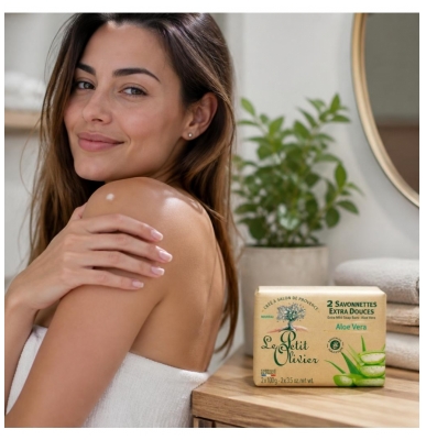Le Petit Olivier Savon Solides Extra Doux Aloe Vera 2 x 100 g