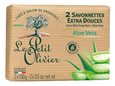 Le Petit Olivier Savon Solides Extra Doux Aloe Vera 2 x 100 g