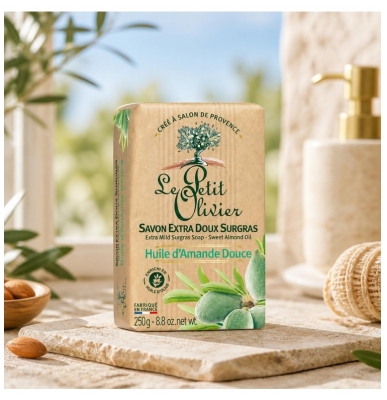 Le Petit Olivier Savon Surgras Extra Doux Huile d'Amande Douce 250 g