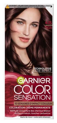 Garnier Color Sensation Crème Colorante Couverture Cheveux Blancs 100 ml - Coloration : 4.15 Marron Glacé