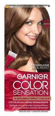 Garnier Color Sensation Crème Colorante Couverture Cheveux Blancs 100 ml - Coloration : 6.0 Blond Foncé