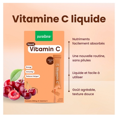 Purasana Liquide Vitamine C 15 Sticks x 10 ml