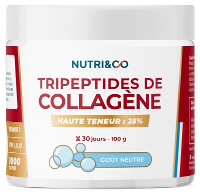 Nutri&Co Tripeptides de Collagène Haute Teneur 25% 100 g - Goût : Neutre