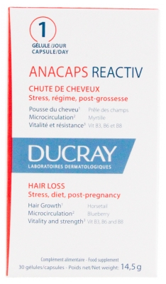 Ducray Anacaps Reactiv Chute de Cheveux 30 Gélules