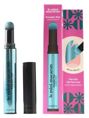 Le Mini Macaron Effet Chrome Pinceau Poudre Ongles 0,5 g - Teinte : Cyber Blue