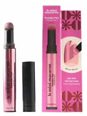 Le Mini Macaron Effet Chrome Pinceau Poudre Ongles 0,5 g - Teinte : Pink Revolution