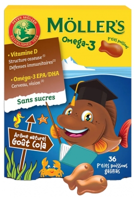 Möller's Oméga 3 36 P'tits Poissons Gélifiés - Goût : Cola