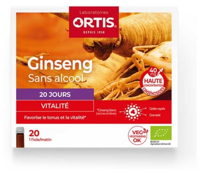 Ortis Ginseng Bio Vitalité 20 Fioles