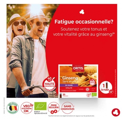 Ortis Ginseng Bio Vitalité 20 Fioles