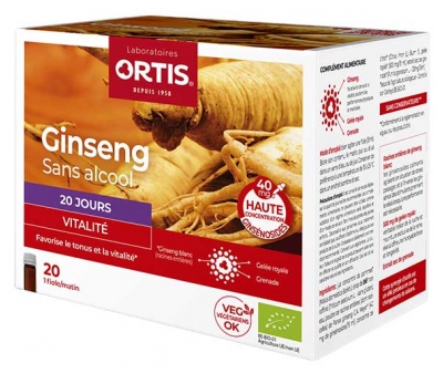 Ortis Ginseng Bio Vitalité 20 Fioles