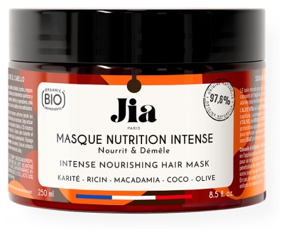Jia Paris For My Curls Masque Nutrition Intense Cheveux Bouclés Ondulés Frisés et Crépus 250 ml