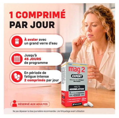 Mag 2 Expert 3 Sources de Magnésium 45 Comprimés