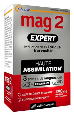 Mag 2 Expert 3 Sources de Magnésium 45 Comprimés