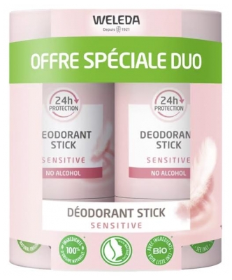 Déodorant Stick Sensitive Bio à l'Huile d'Argan Lot de 2 x 50 g (à consommer de préférence avant le 30/11/2026)
