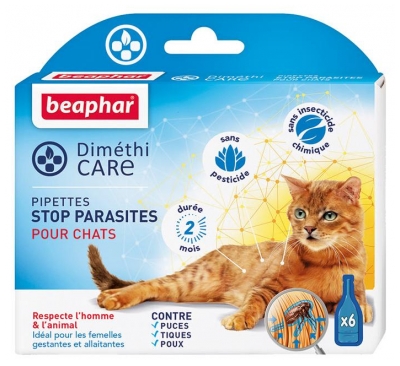 Pipettes Antiparasitaires pour Chats Beaphar Diméthicare : Une Solution Efficace (à consommer de préférence avant le 23/11/2026)