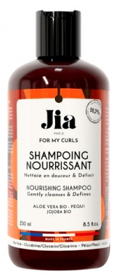 Jia Paris For My Curls Shampoing Nourrissant Cheveux Ondulés Bouclés Frisés Crépus 250 ml
