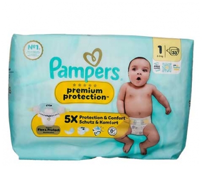 Pampers Premium Protection T1 33 Couches 2-5 kg