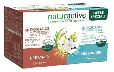 Naturactive Bronzage Sublime - Complément Alimentaire 30 Capsules + Protection Solaires 60 Capsules (à consommer de préférence avant le 01/11/2026)