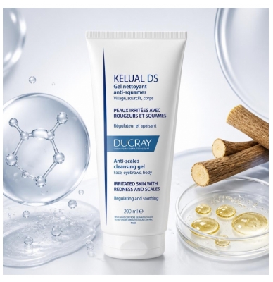 Ducray Kelual DS Gel Nettoyant Anti-Squames Régulateur Apaisant 200 ml