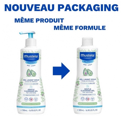 Mustela Gel Lavant Doux Bébé Corps et Cheveux Bio 500 ml