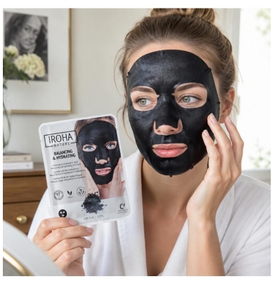 Iroha Collection Détox Masque Tissus Biodégradable Charbon + ha