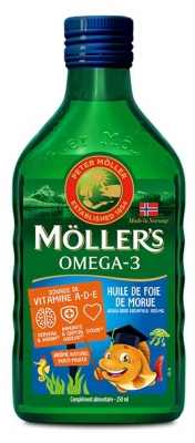Möller's Mollers Huile de Foie de Morue Liquide Arôme Naturel Multi-Fruits 250 ml