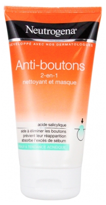 Neutrogena Anti-Boutons 2-en-1 Nettoyant et Masque Peaux à Tendance Acnéique 150 ml